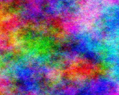 In einer Fläche überlagern sich allerlei Farben in wolkenartigen kreisförmigen Strukturen. An vielen Stellen glaubt man, Gesichert zu erkennen.